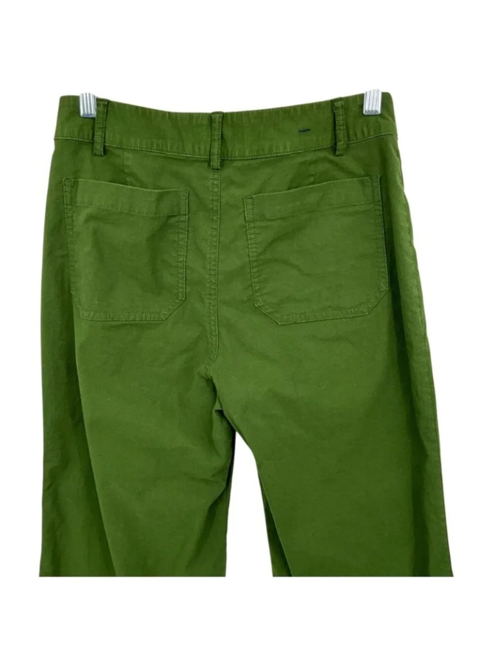 J.Crew Lizzie Pants Womens 27 Green Wide Leg Patch Pocket Stretch Twill Casual